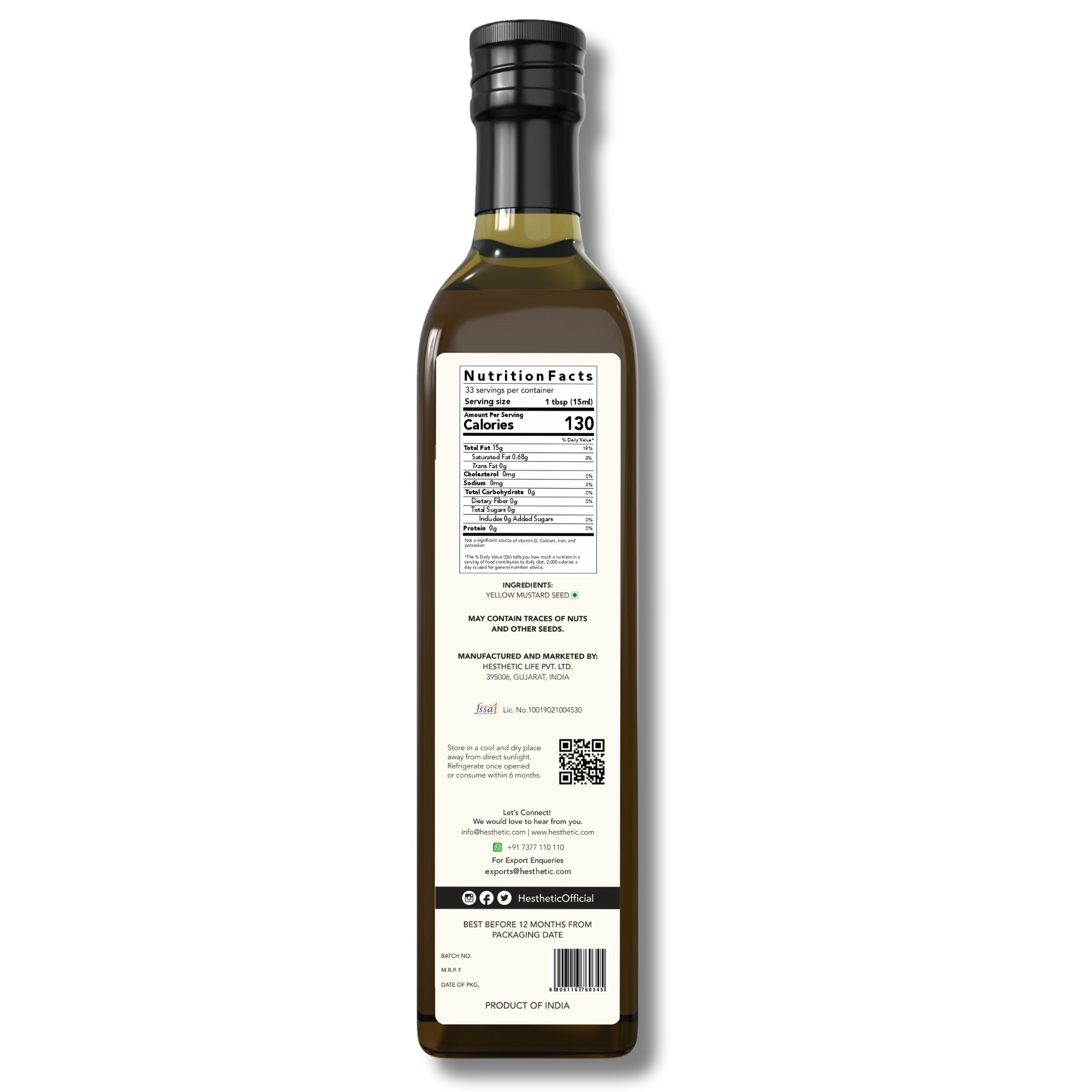 Hesthetic Mustard Oil for Cooking