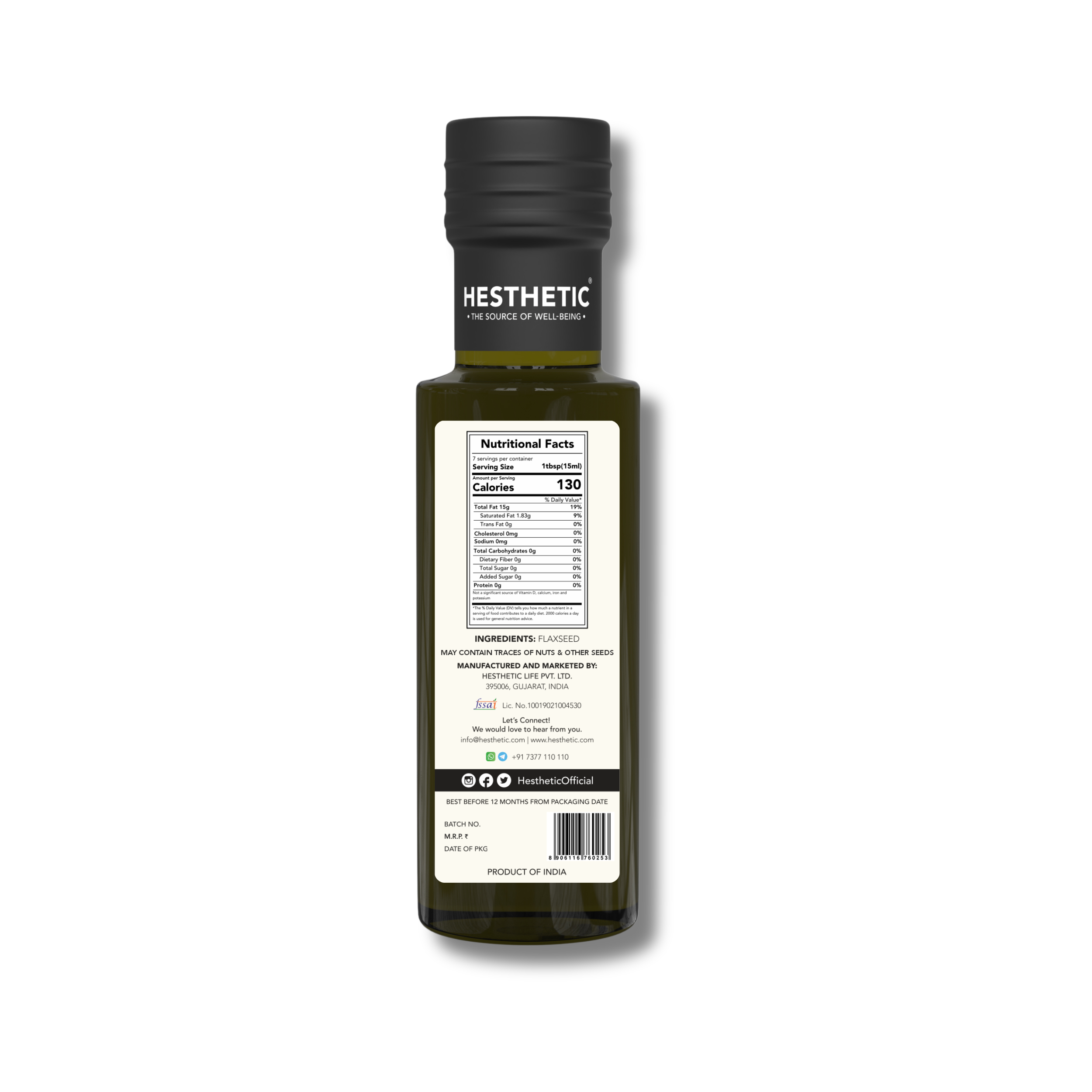 Premium Cold Pressed Flaxseed Oil